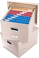 Vista 23 de PRANDOM Caja organizadora de archivos, juego de 1 carpeta plegable decorativa de lino para almacenamiento de archivos colgantes con tapas, gabinete