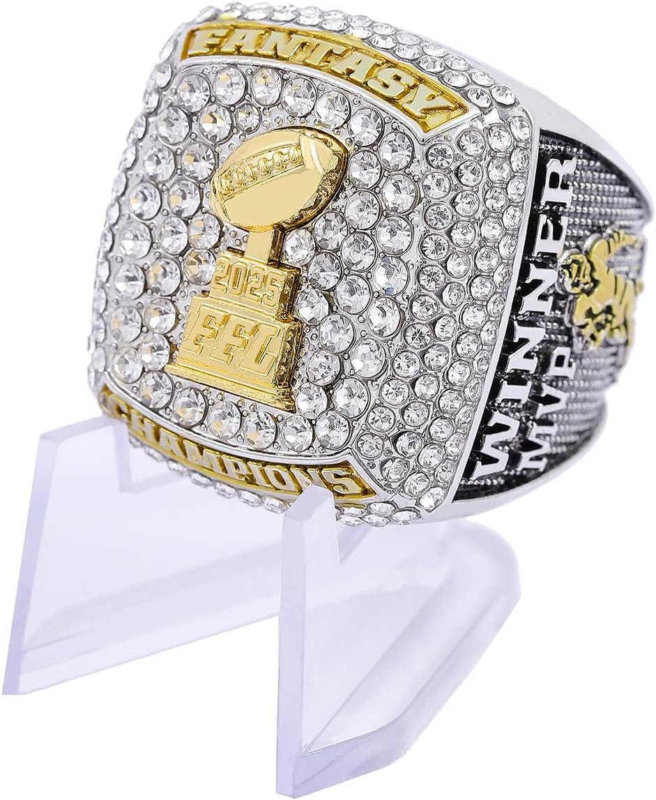 2024 Fantasy Football Championship Ring Award Prize Trophy Sports Winner FFL Champion Ring