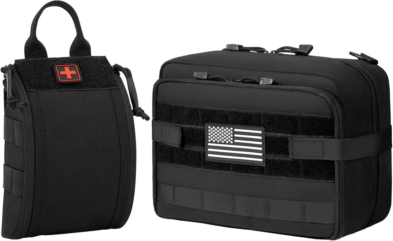 Jueachy Tactical Molle Pouch Large Admin Bag Utility Tool Pouches+Tactical Medical Pouch Molle IFAK: First Aid Pouches Kit Empty