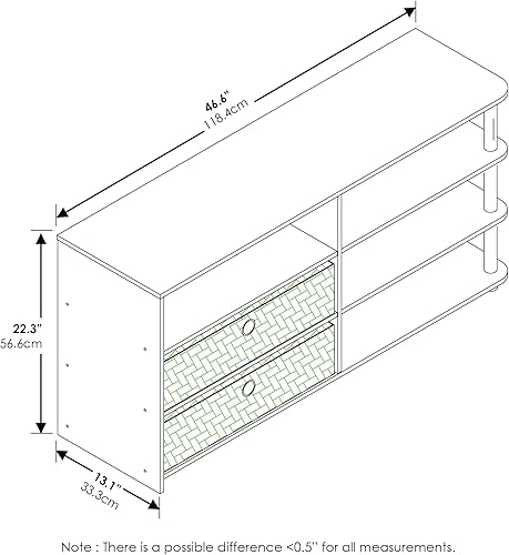 Miniatura 28 de Furinno - Soporte Brahms para TV de hasta 45 pulgadas con estantes y espacio de almacenamiento, color espresso / negro Espresso / negro,Roble
