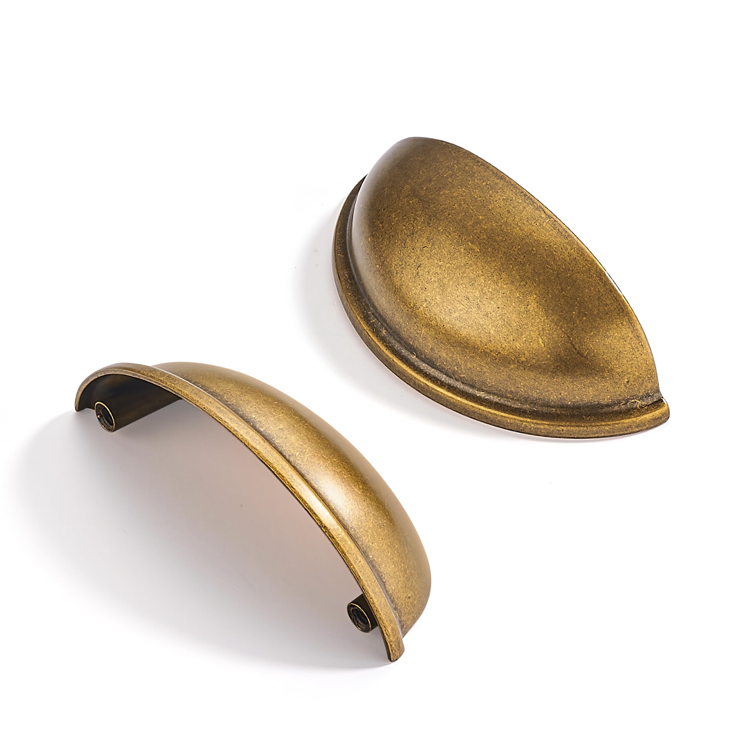CABDM 10 Pack 3" Drawer Pulls Antique Brass Cabinet Cup Pulls Kitchen Hardware Cabinet Handles Drawer Handles Knobs 3 inch (76mm) Center to Center โ image 1