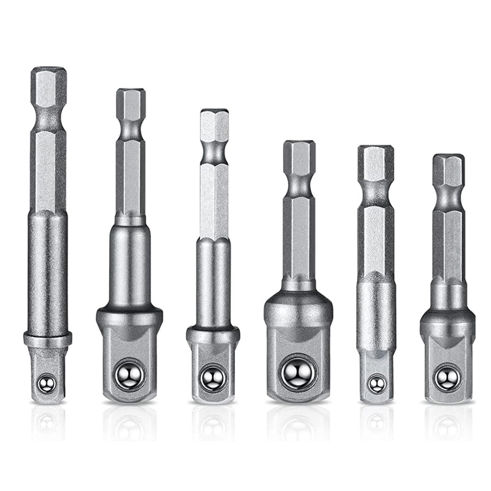 Zestaw adapterów nasadowych 1/5.1 cm na 1/10.2 cm, 11 szt., magnetyczny konwerter z grzechotką, narzędzie do szybkiego zwalniania do gniazd napędowych 6-15 mm, trwała tuleja klucza