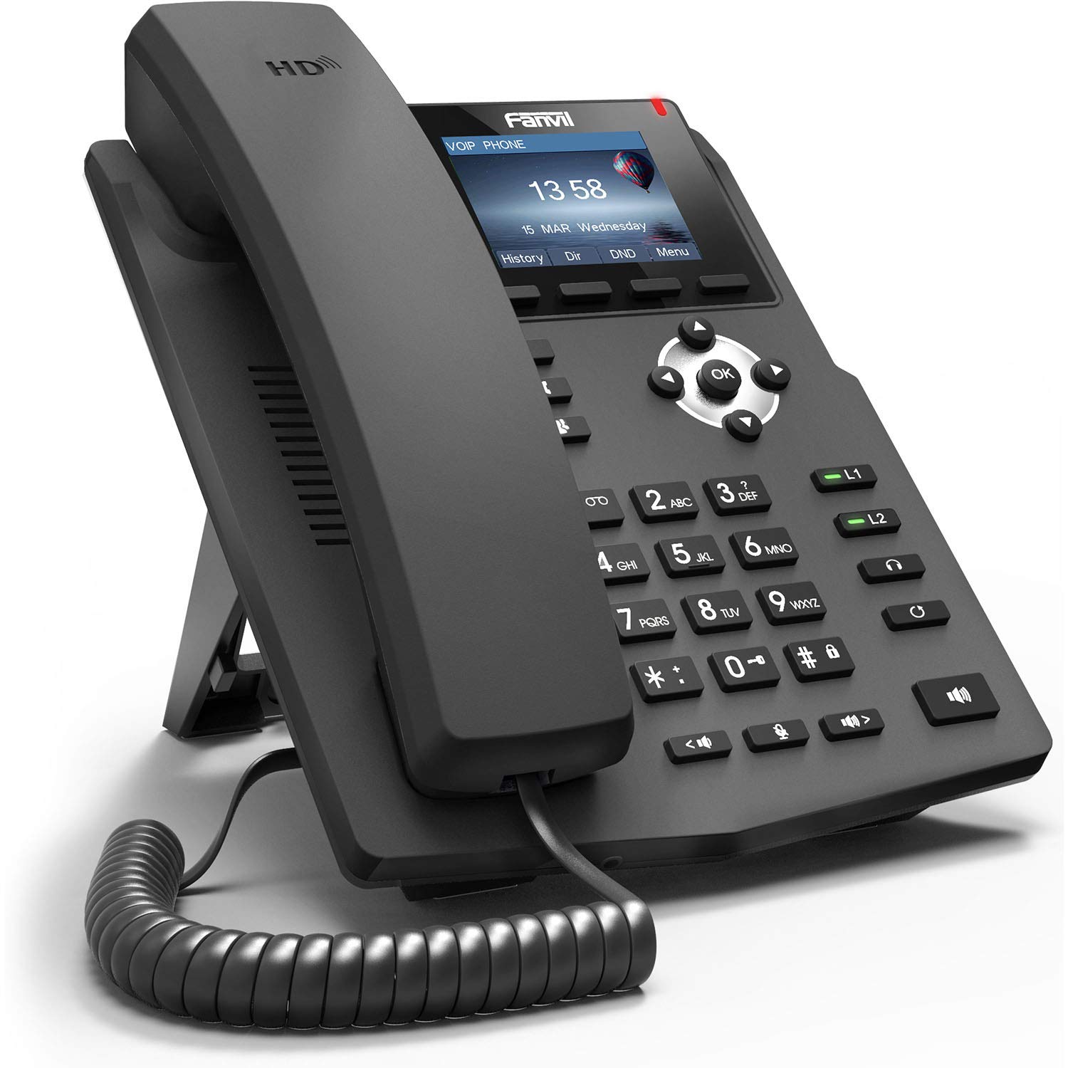 Fanvil X3SP Cornetta cablata 2linee LCD Nero telefono IP