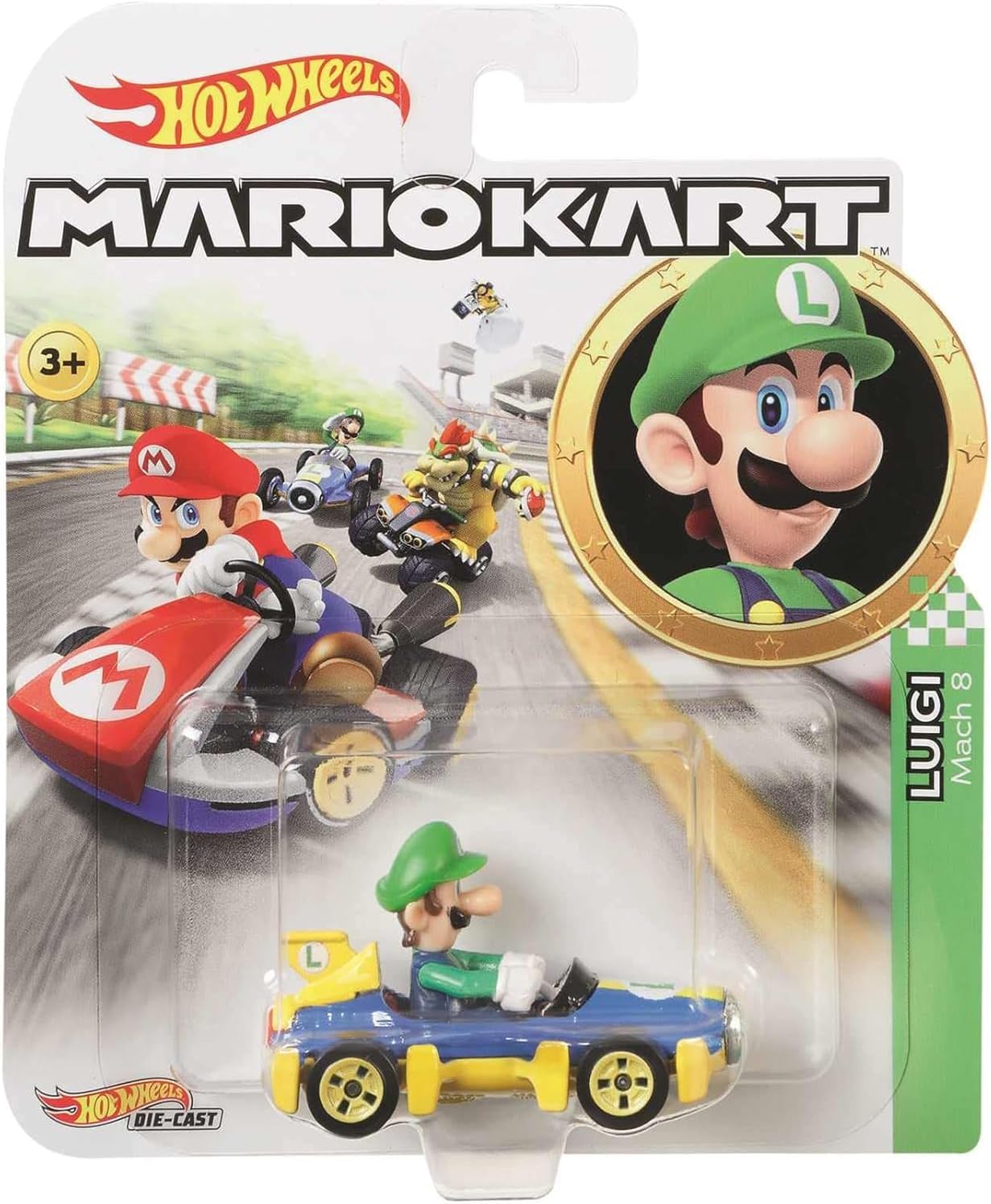 Hot Wheels Mario Kart Die-Cast Character Cars Collection, 8-Pack Bundle, Nintendo Gaming Collectibles Gbg25-957k