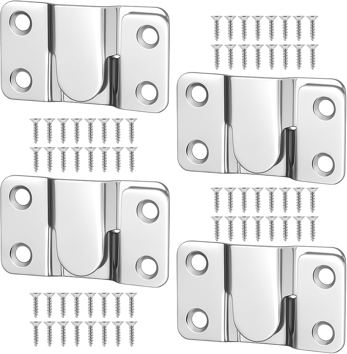 4Pairs Interlocking Photo Frame Hook with Screws, Flush Mount Bracket, 56 x 30mm Intermeshing Furniture Connector for Large Picture Display, Art Gallery Wall Mount Hardware