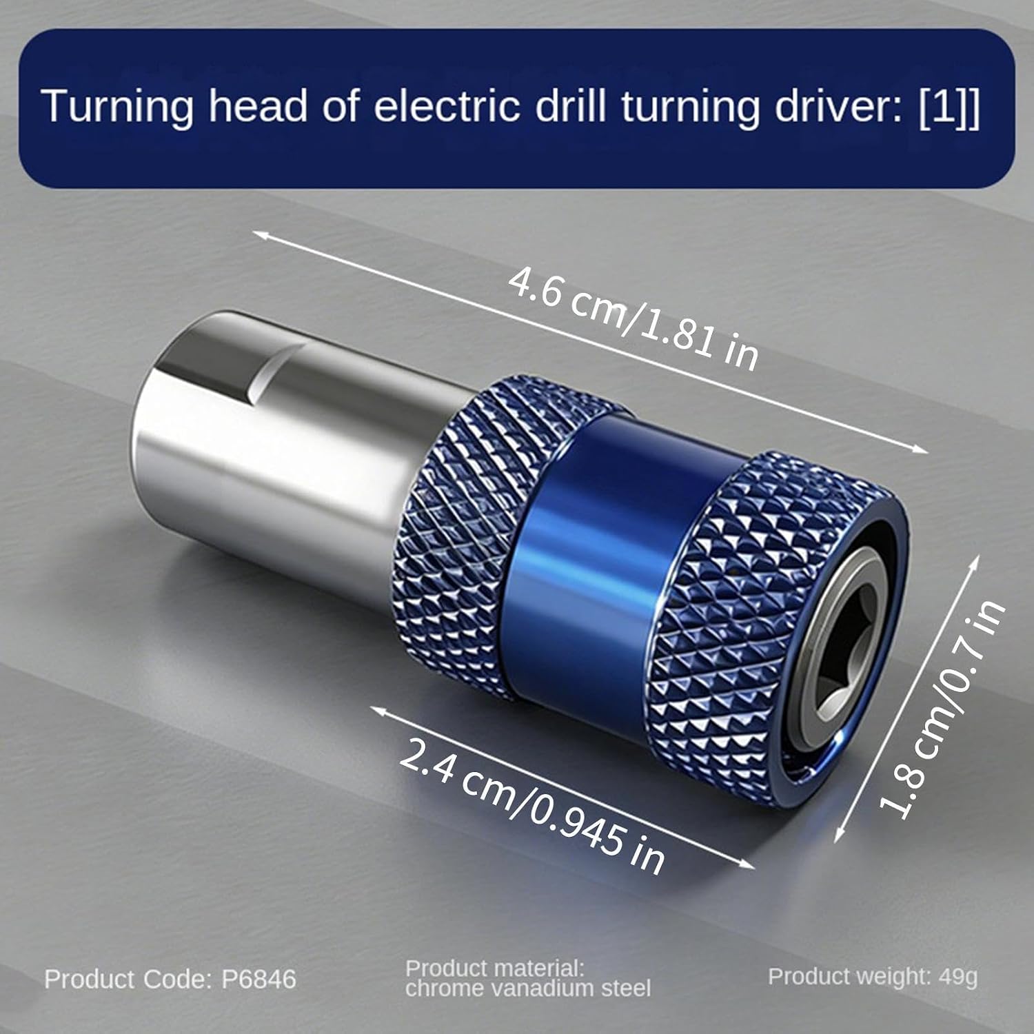 Socket Adapter for Drill Quick Change Hex Shank Attachment