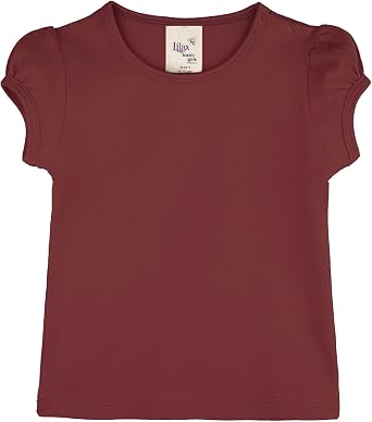 Lilax Baby Girls Basic T-Shirt Short Sleeve Crewneck Tee