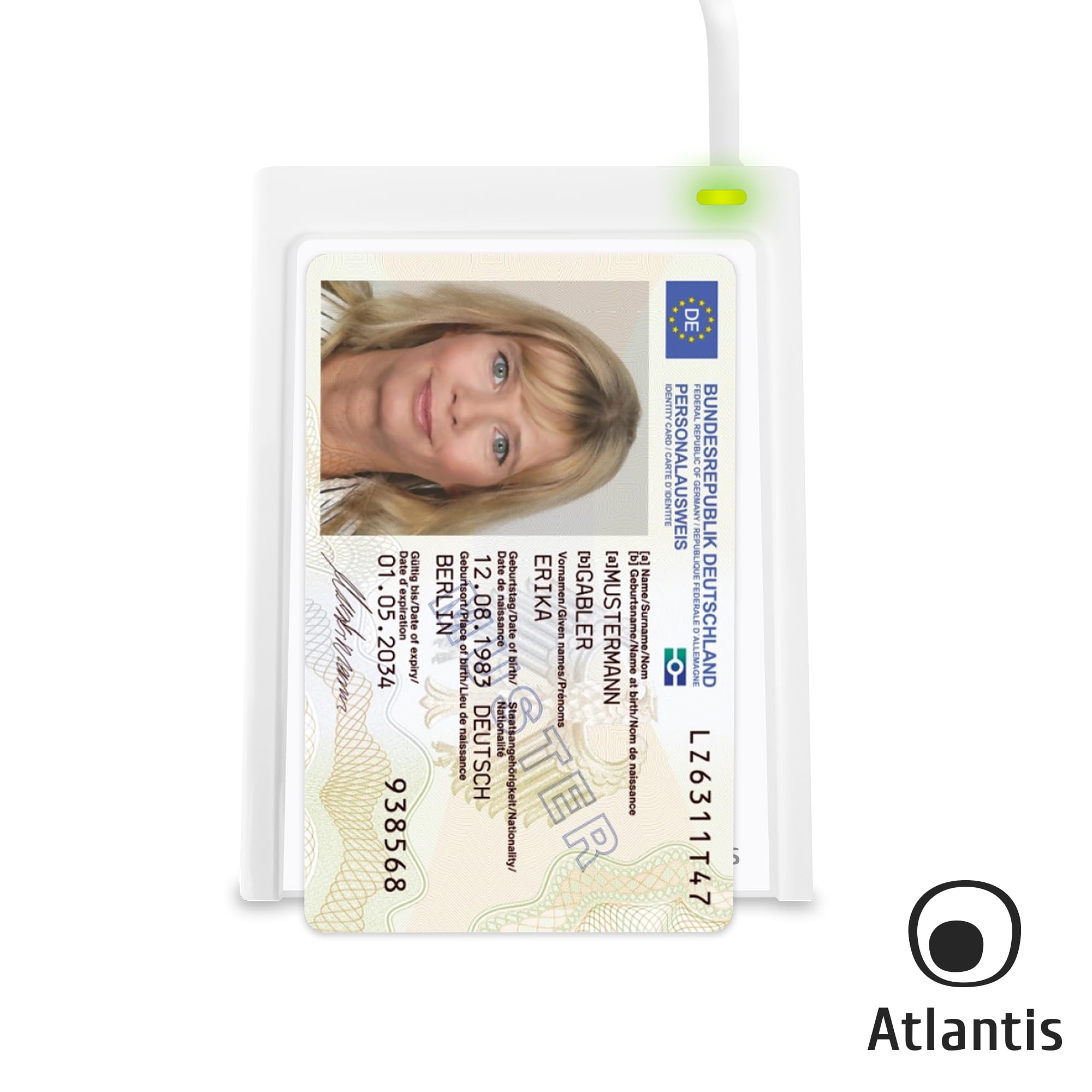 ATLANTIS USB2.0 CIE-Lesegerät 3.0 Windows 10 und Windows 11, weiß, P005-CIED331C