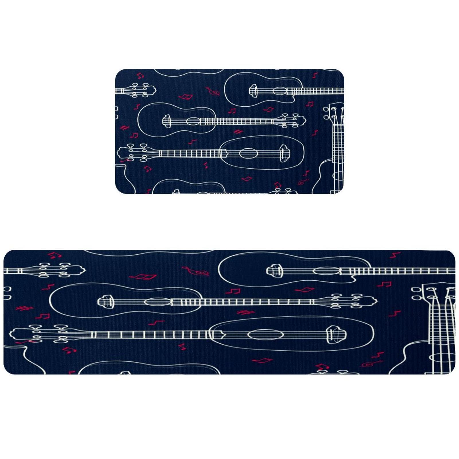 Alfombrillas de cocina de gran durabilidad VAPOKF, alfombras lavables con diseño de guitarras