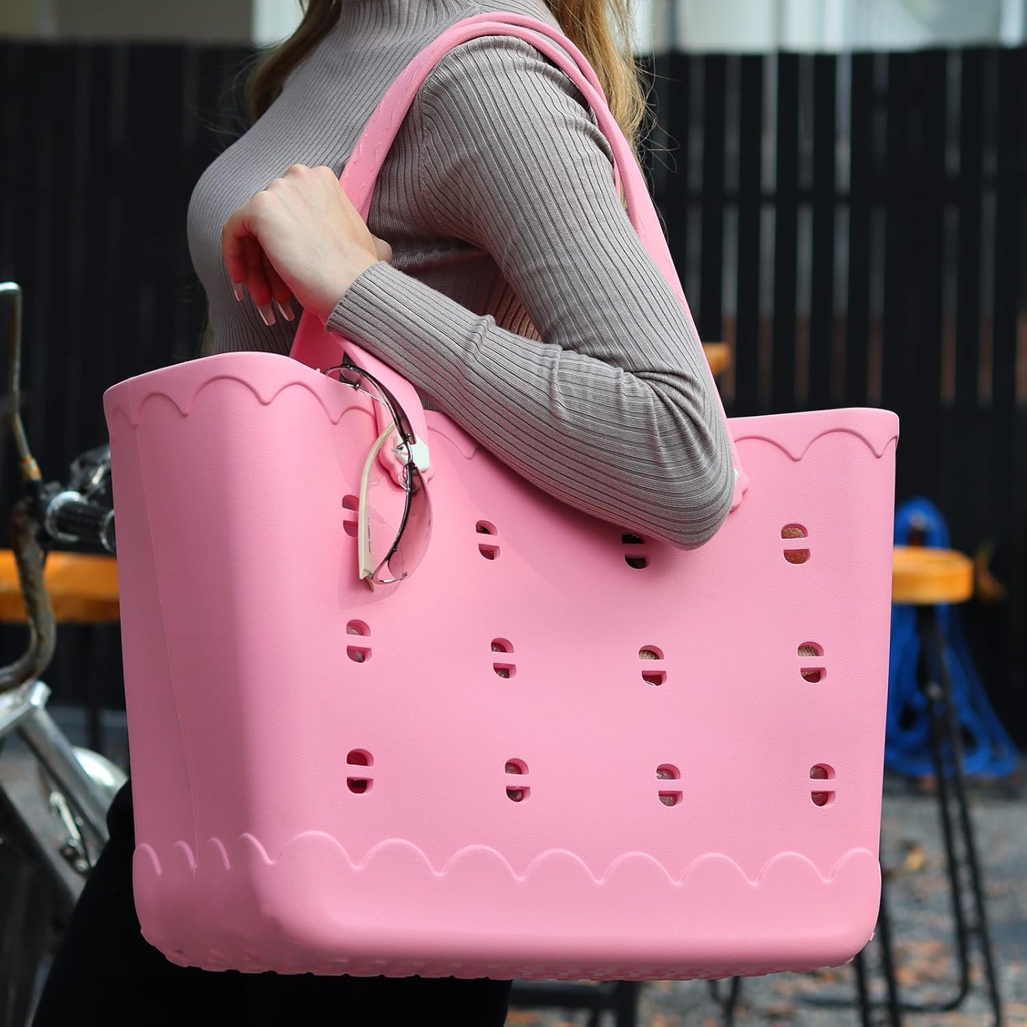 Rubber Beach Tote Bag Waterproof Tip-Proof Outdoor Tote Bag for the Beach Boat Pool Sports - Image 2