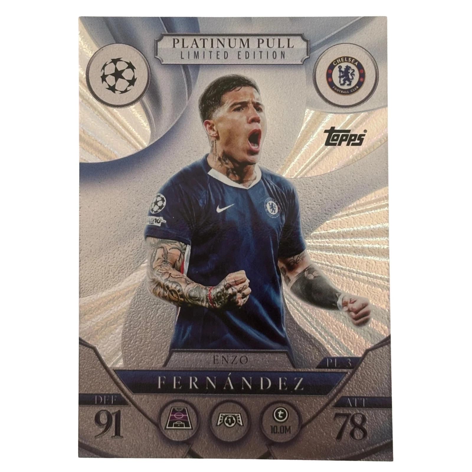 Match Attax 2025 2026 Enzo Fernandez Platinum Pull Limited Edition Trading Card