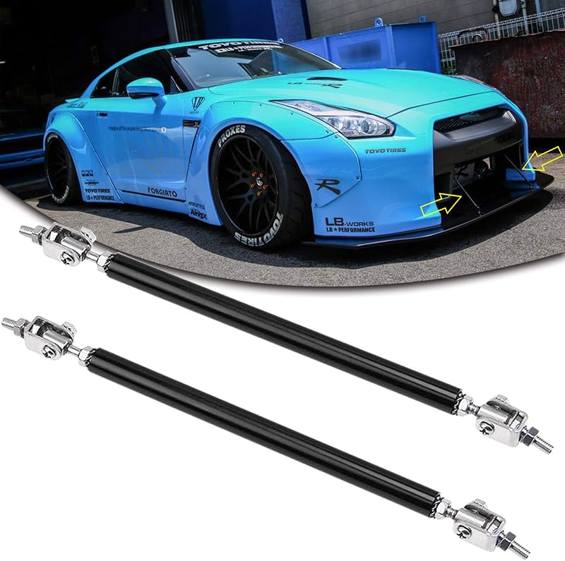 Barras de suporte ajustáveis para splitter dianteiro x xotic tech 15,24–22,86 cm pretas – 2 peças