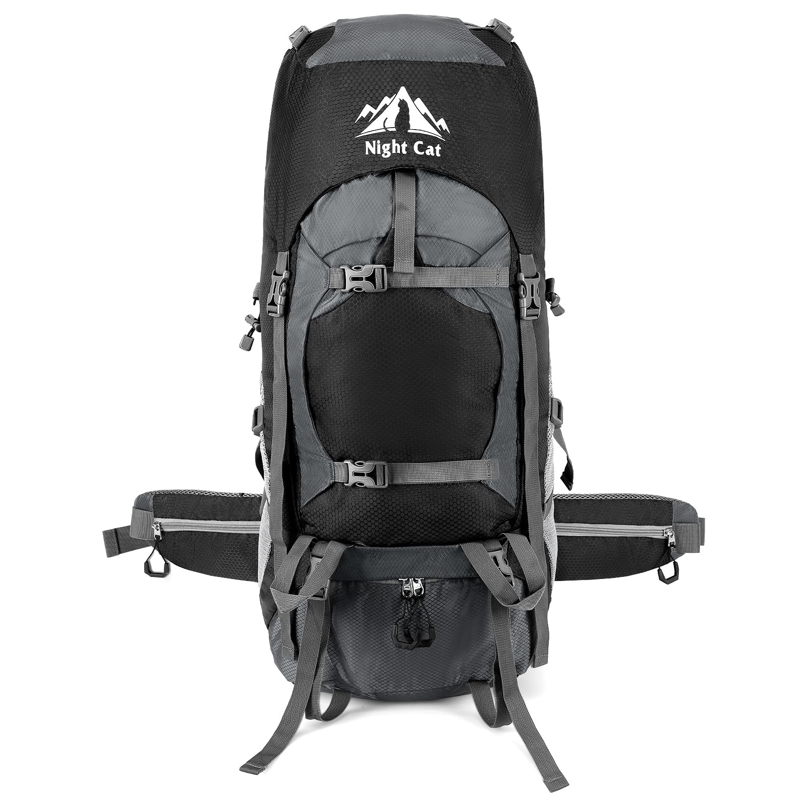 Night Cat Wanderrucksack 90L Rucksack: Trekkingrucksack Reiserucksack Herren Damen Atmungsaktiv für Camping Trekking Mountainering Klettern Fahrradreisen