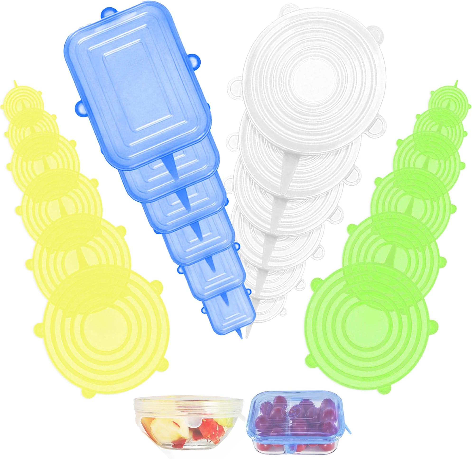 Plsupn Couvercle En Silicone Réutilisable 18pcs Couvercles Extensibles En Silicone Peranence