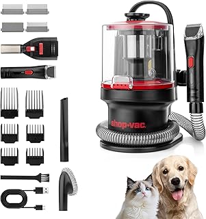 Shop-Vac 4-in-1 Pet Grooming & Vacuum, Dog Grooming Vacuum for Shedding, Professional Clippers, Brushes & Crevice Tool, 1...