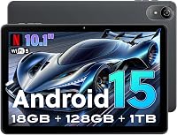 ARemarkableExperience 10 Inch Android 15 Tablet: 18GB RAM 128GB ROM Expandable 1TB, Octa-Core, Widevine L1 Gaming Tablet, 6000mAh Battery