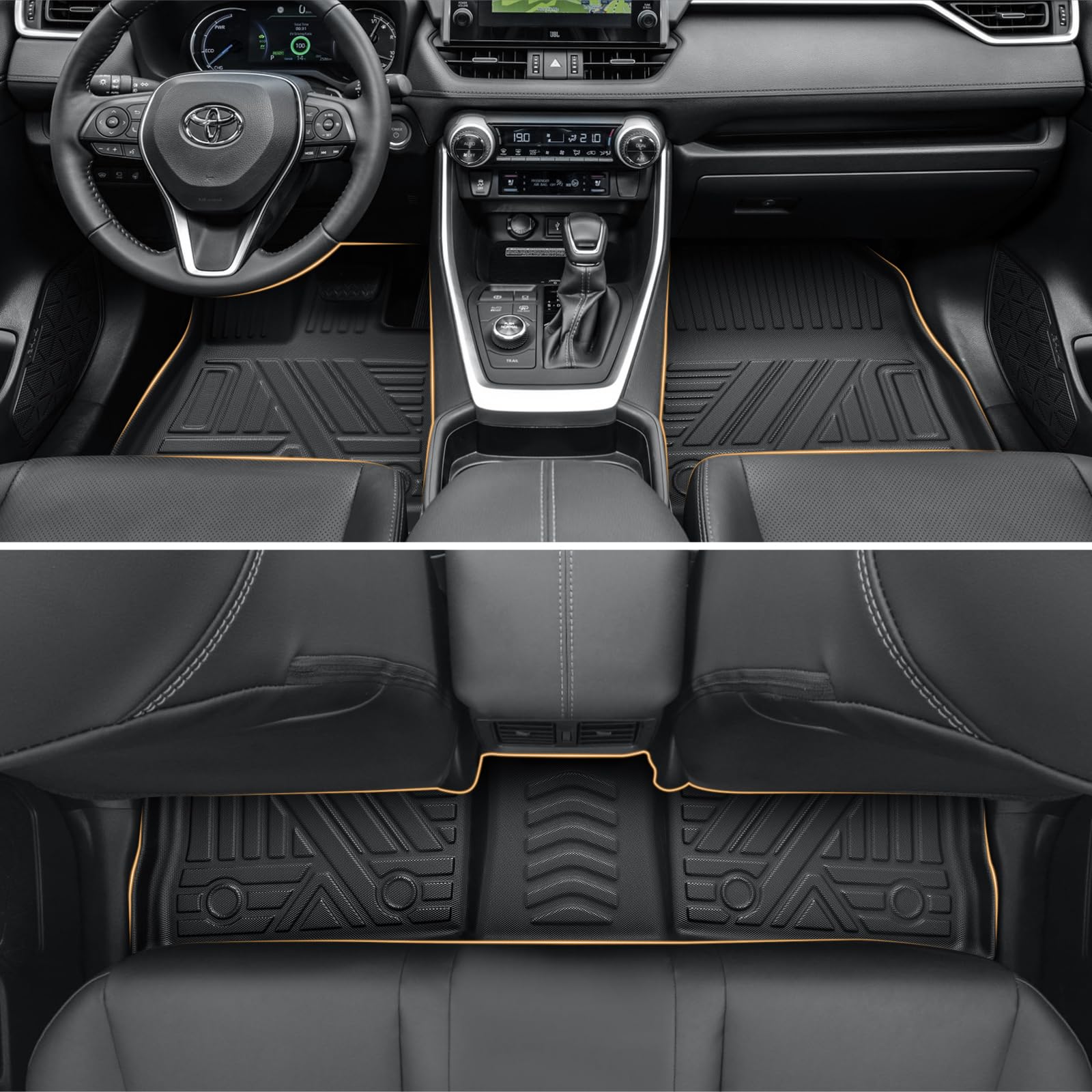 ECOZEN Alfombrillas Toyota RAV4 PHEV Plug-in Hybrid 2023-2026 de Goma para Coche 3D TPE Alfombrillas para Coche Antideslizantes talonera de Goma Reforzada de fijación para Todo Tipo de climas