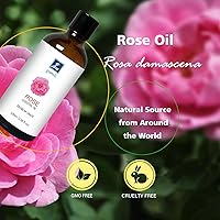 Vista 3 de Aceite esencial de rosa para cara, cabello, cuerpo, piel, aromaterapia, difusor de aceites esenciales, mezclas de bricolaje, 3.38 onzas