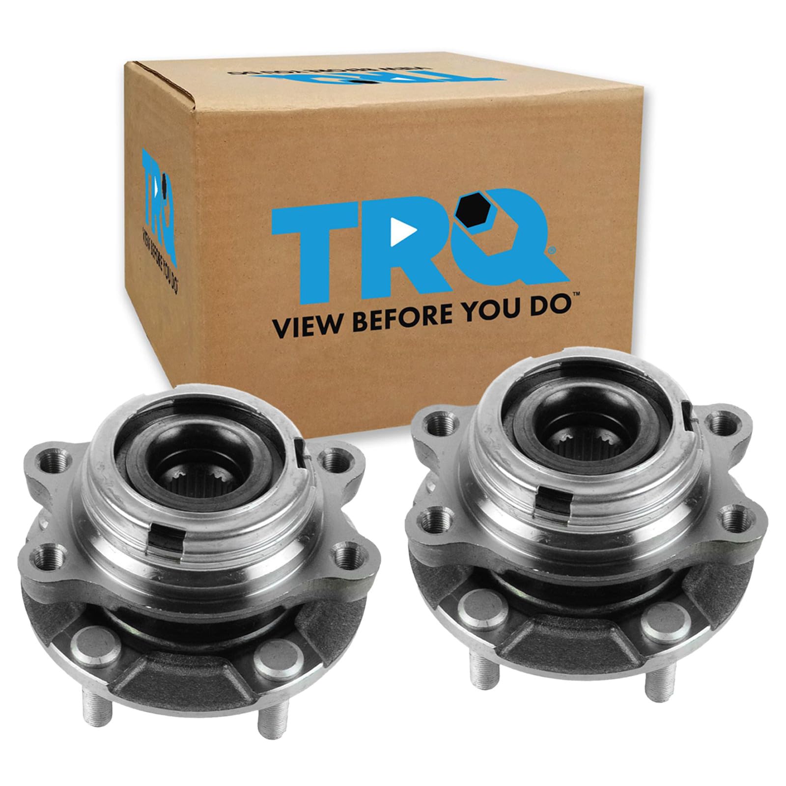 TRQ 2 Piece Front Wheel Bearing &amp; Hub Assembly Set AWD