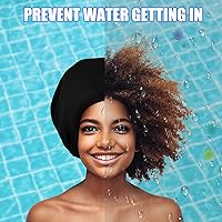 Vista 3 de Gorra de natación extragrande – gorro de natación para cabello largo, rastas, cabello ondulado, extensiones de cabello, trenzas, rizos y afros