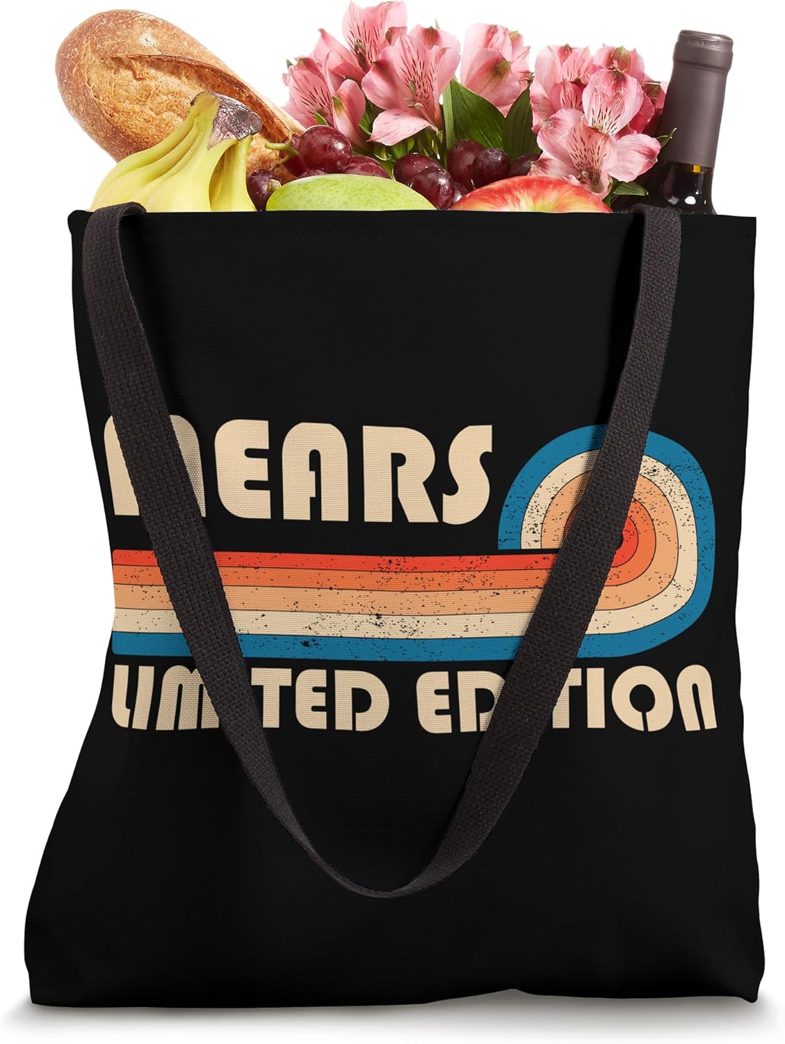 MEARS Retro 70s 80s Sunset Stripe Tote Bag