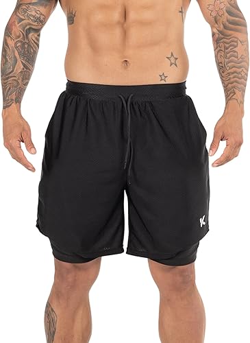 Miniatura 2 de Kewlioo Pantalones cortos de sauna para hombre, doble capa 2 en 1, atrapando el calor, parte inferior de traje de sauna, pantalones cortos