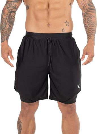 Kewlioo Mens Sauna Shorts - Heat Trapping Compression Workout Shorts, 2-in-1 Double Layer Compression Shorts Men for Fitness