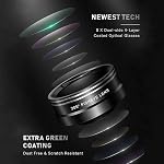 Phone Camera Lens Kit 4 in 1, COSULAN Attachment Lens for Smartphone, 22X Telephoto Lens, 205° Fisheye Lens, 4K HD 0.67X Wide Angle Lens, 25X Macro Lens, Works with iPhone and Android Phone