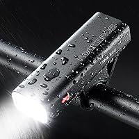 ROCKBROS 800 Lumen Bike Light - USB-C Rechargeable, IPX6 Waterproof Aluminum Headlight, 5 Modes for Night Riding Safety