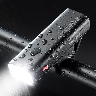 ROCKBROS 800 Lumen Bike Light - USB-C Rechargeable, IPX6 Waterproof Aluminum Headlight, 5 Modes for Night Riding Safety
