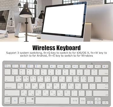 Mini Keyboard, Slim 78 Keys Portable White Computer Keyboards, Quiet Typing, Easy to Carry, for iOS Systems (Korean)