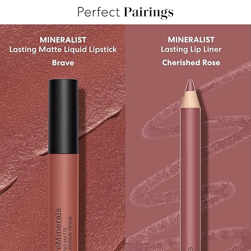 Miniatura 4 de bareMinerals Mineralist - Lápiz labial líquido mate duradero para mujer, acabado mate aterciopelado, uso durante todo el día, fórmula ligera, no