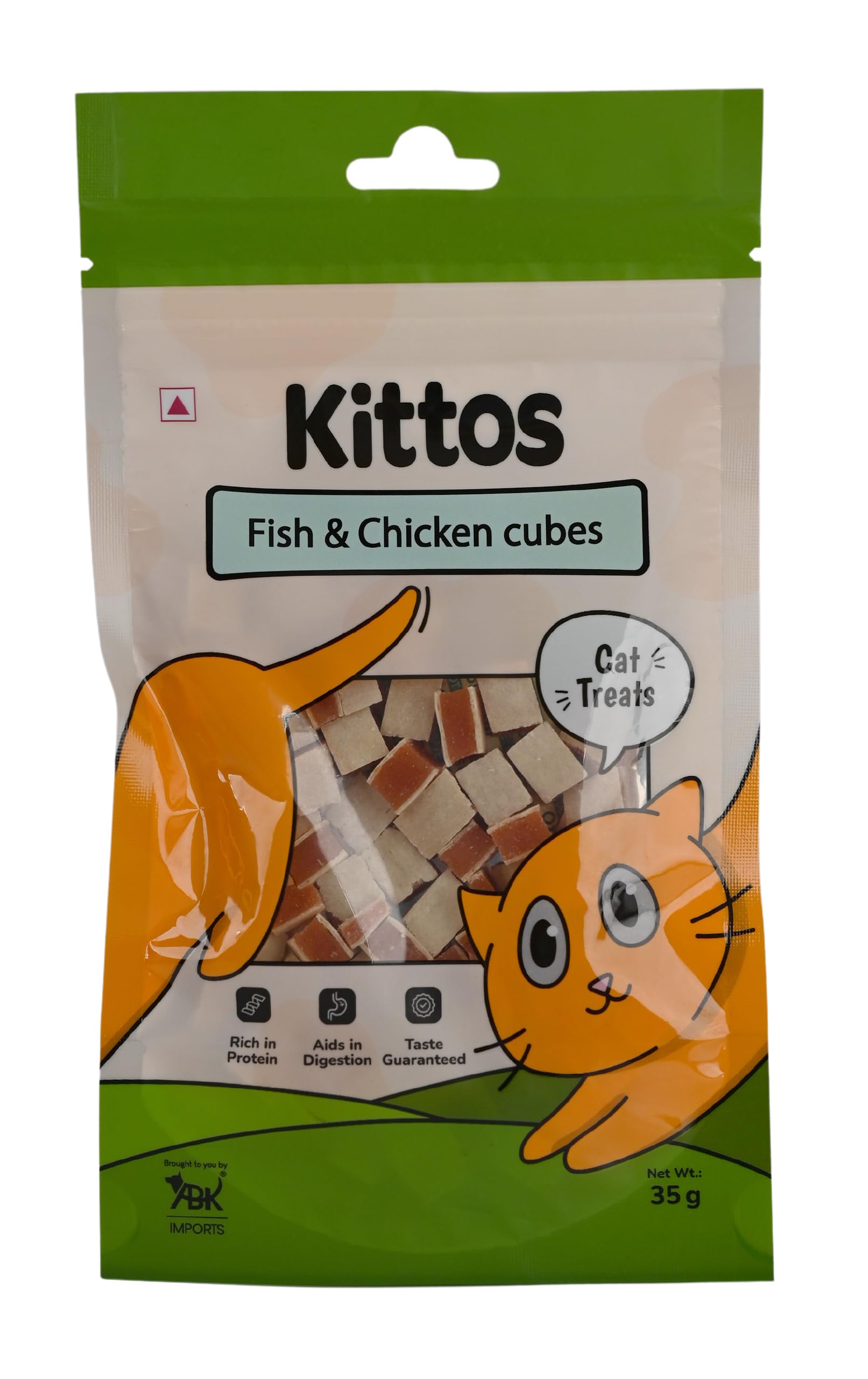 Kittos Fish Chicken Cubes Cat Treats, Nutrient Rich Cat Snacks for Training, Rewards, Suitable for All Cat Breeds, 35g (Pack of 2) (B0D92B71QR) Amazon Price History, Amazon Price Tracker