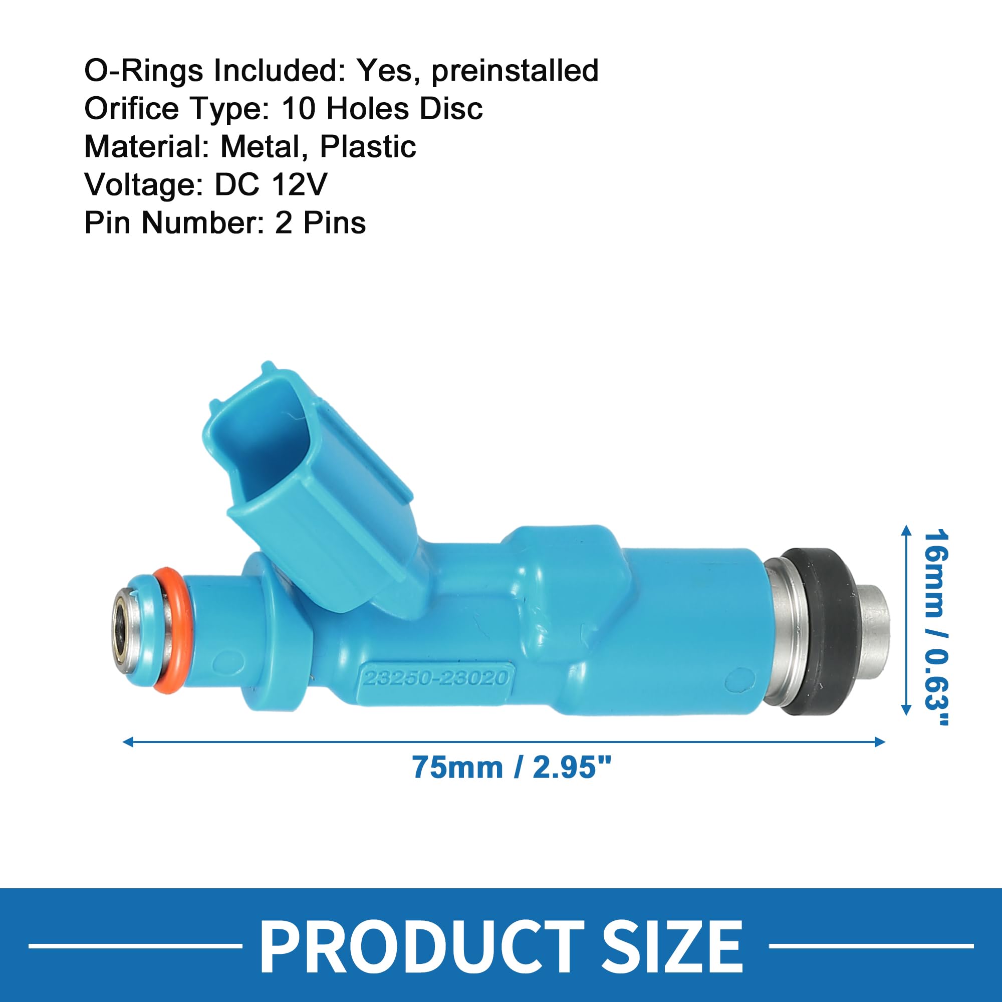 A ABSOPRO Iniettore Carburante No.23250-29015 Ugello Iniezione Carburante per Toyota Yaris Vitz 1999-2005 1.0L 1.3L Blu 4 Pezzi
