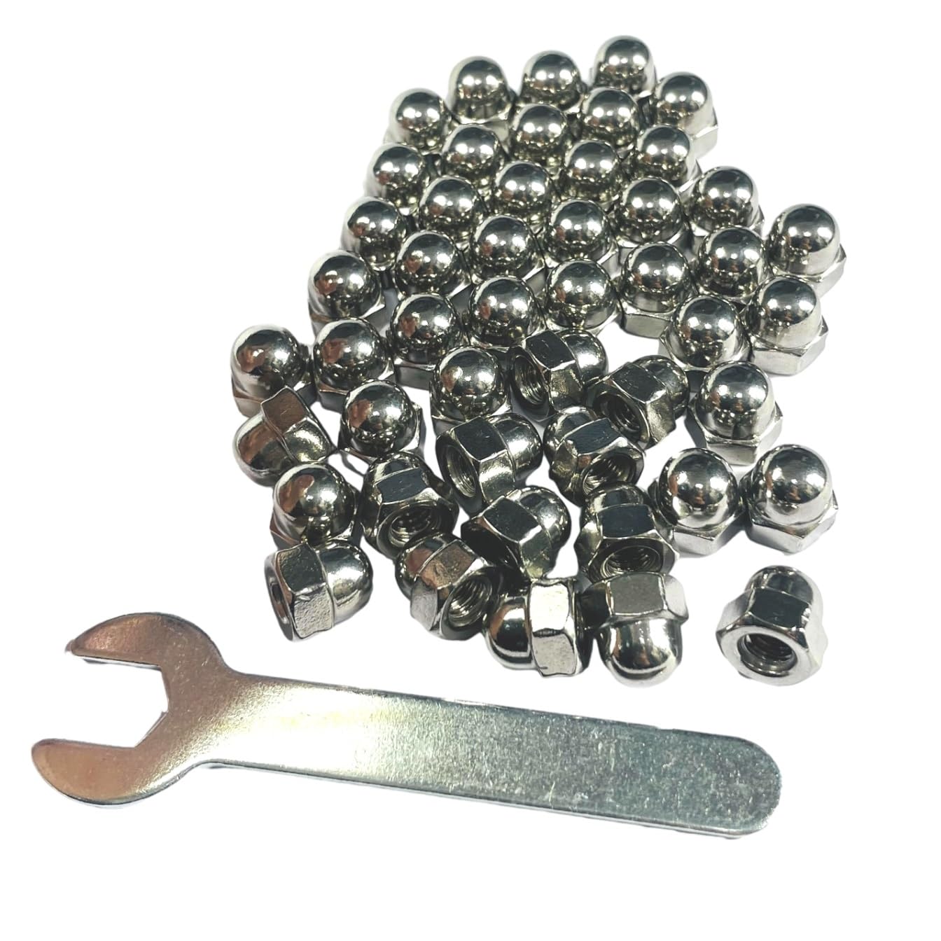 Stainless Steel Acorn Nuts - 50 Pack with Wrench -7