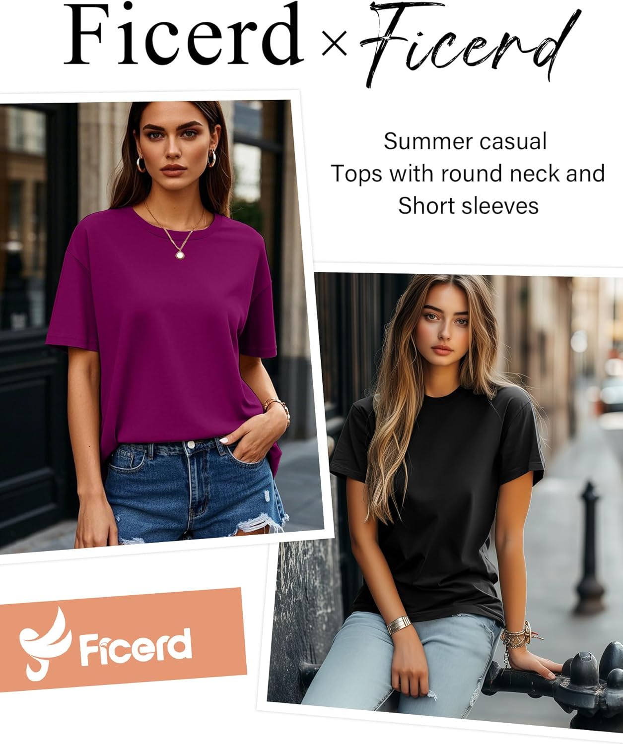 Ficerd Women's 3 Pack T Shirts Summer Casual Trendy Loose Fit Short Sleeve Crew Neck Tops Basics Workout Outfit Tee - Image 4