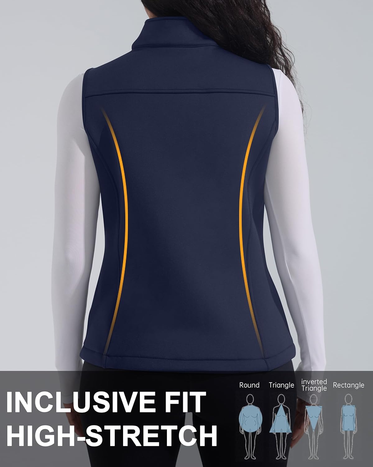 Women's Fleece Vest Softshell Windproof Sleeveless Jacket with Zipper Pockets Running Hiking Golf Winter - Image 4