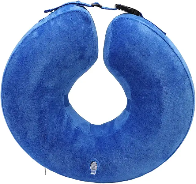 Syrisora Inflatable Dog Donut Collar - Soft Pet Protector Against Licking & Scratching