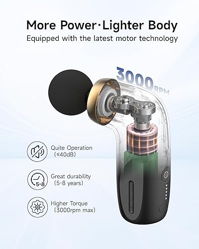 Miniatura 5 de Pistola de masaje A1 Super Mini, masajeador muscular de percusión de tejidos profundos, pistola de masaje de viaje, masajeador deportivo compacto,