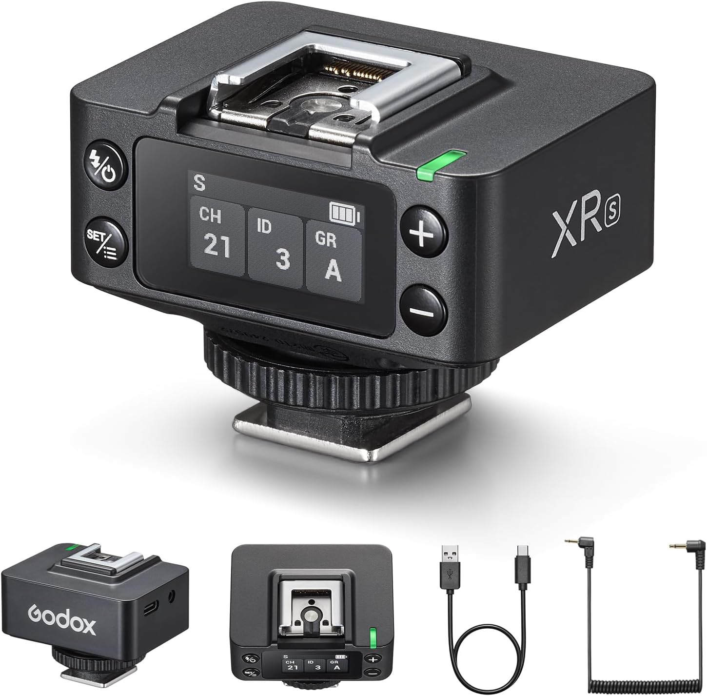 Godox XR S XRS TTL Wireless Flash Receiver for Sony Camera, Upgrade of Godox X1R-S, 2.4G HSS Remote Trigger Sync with X3/X3Pro, Built-in Battery, Up to 100m Wireless Range, Bright Color Screen