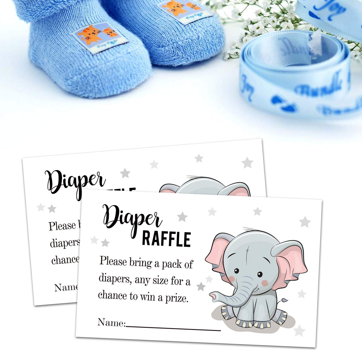 50/50 Raffle Tickets Purple Elephant Baby Shower Diaper Raffle Tickets  U2013 Printable Game Cards NOT Editable C67 50/50 Tickets, image size:1500x1500