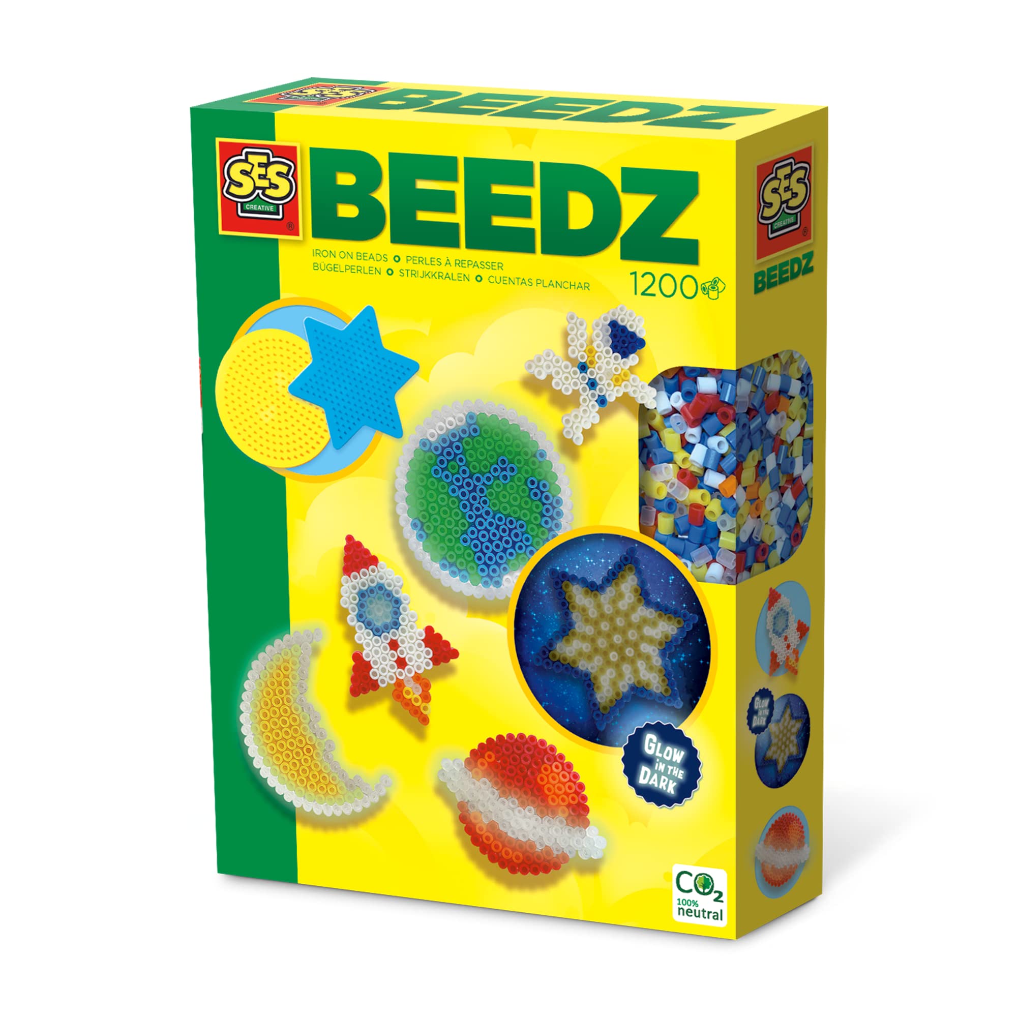 SES Creative Iron on Beads - Glow in the Dark Universe
