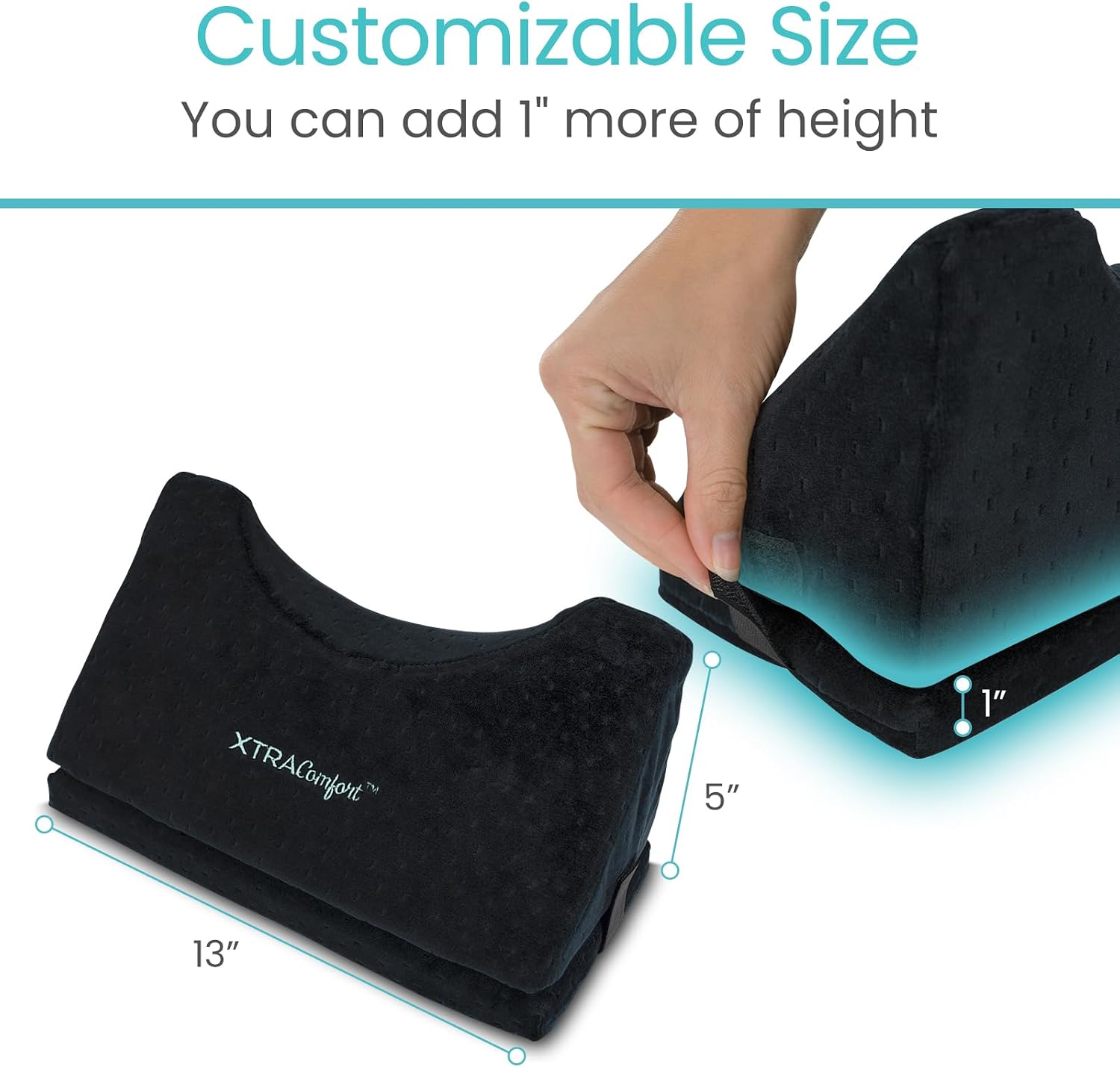 Xtra-Comfort Traction Wedge Pillow - Stretching Chiropractic Cushion for Neck and Shoulder Pain - Headrest Support - Soft Contour Memory Foam for Sleeping and Relaxing - Portable for Women and Men