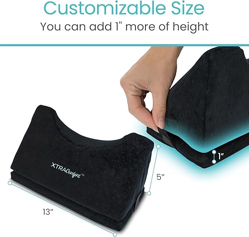 Miniatura 5 de Xtra-Comfort Almohada de cuña de tracción, cojín quiropráctico elástico para dolor de cuello y hombros, soporte para reposacabezas, espuma