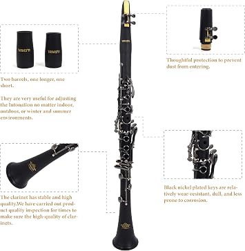 Bakelite B-flat clarinet (Black nickel, Bakelite)