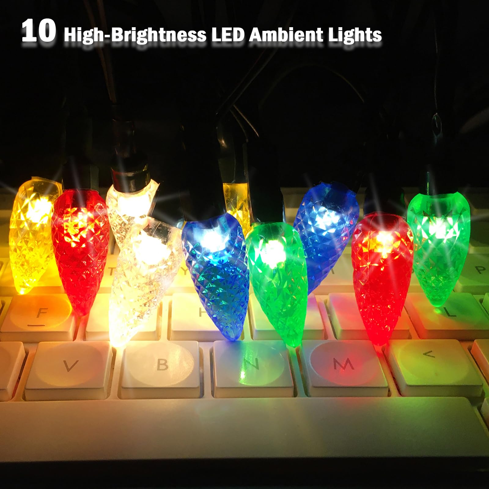 Confezione da 2 cavi di ricarica per telefono con luci natalizie, cavo di ricarica USB A a tipo C da 55 pollici con 10 lampadine LED, cavi di ricarica Holiday compatibili con telefoni e 17/16/15 e Pad