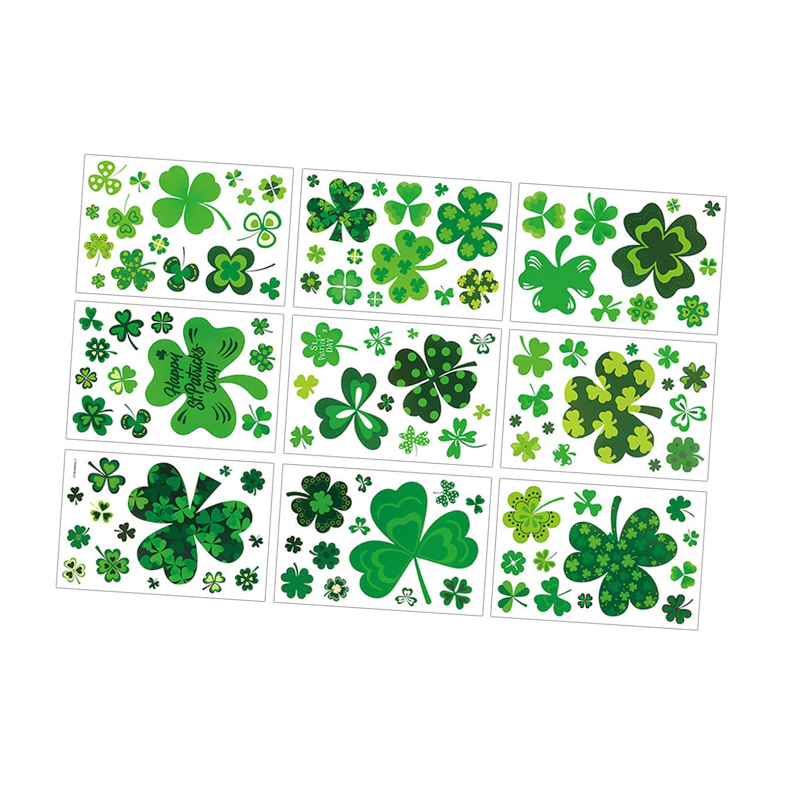 Tsophreniq PVC Decal Clings Patrick ' s Day Decorations Sticekrs with Shamrocks Leprechaun Pattern for Window Glass Door Decors Irish Themed Party Decors