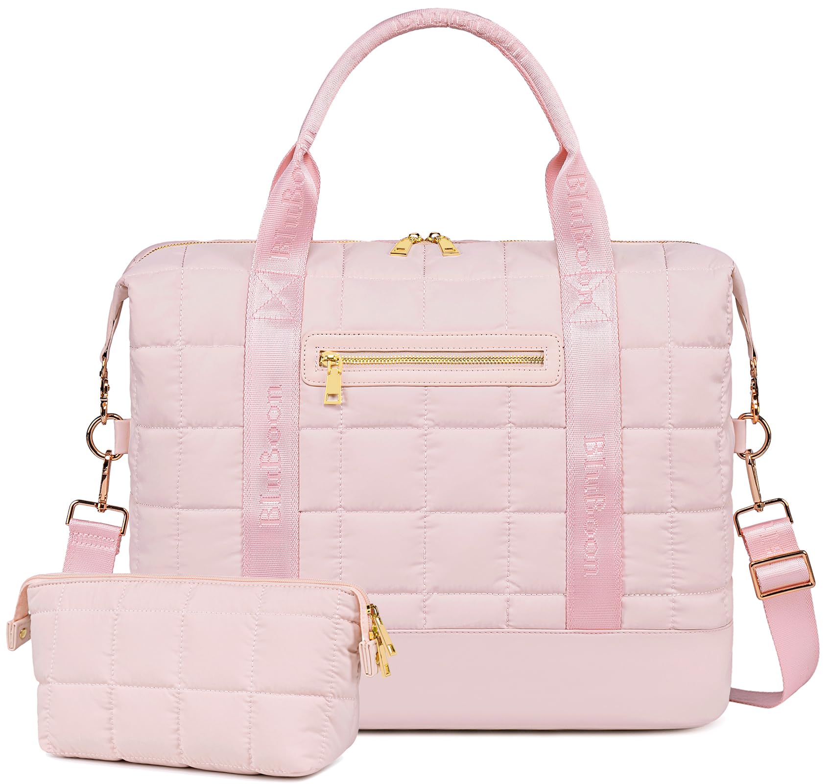 Bluboon Travel Tote Bags with Zipper Ladies Canvas Bag Weekender Overnight Bag for Women Carry on Duffel Bag Trolley Sleeve