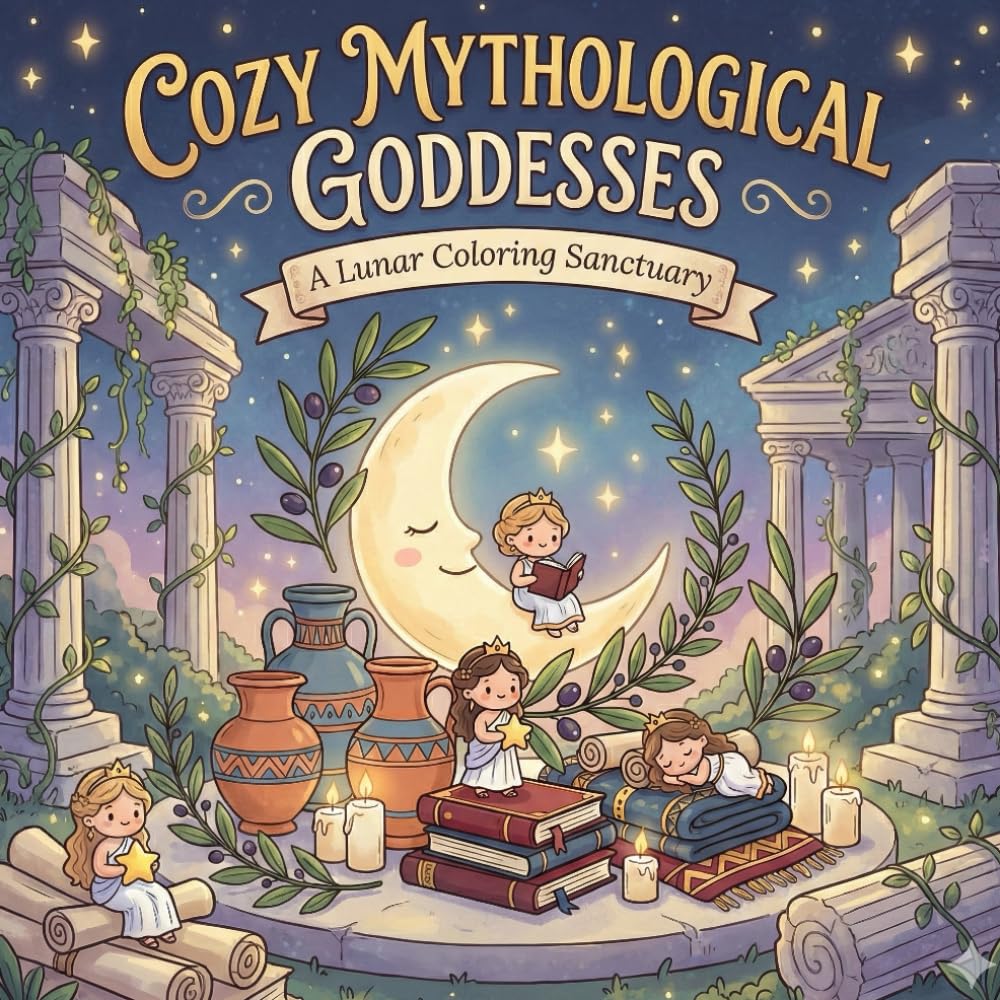 Cozy Mythological Goddesses: A Lunar Coloring Sanctuary (Cozy Moments Coloring Series)