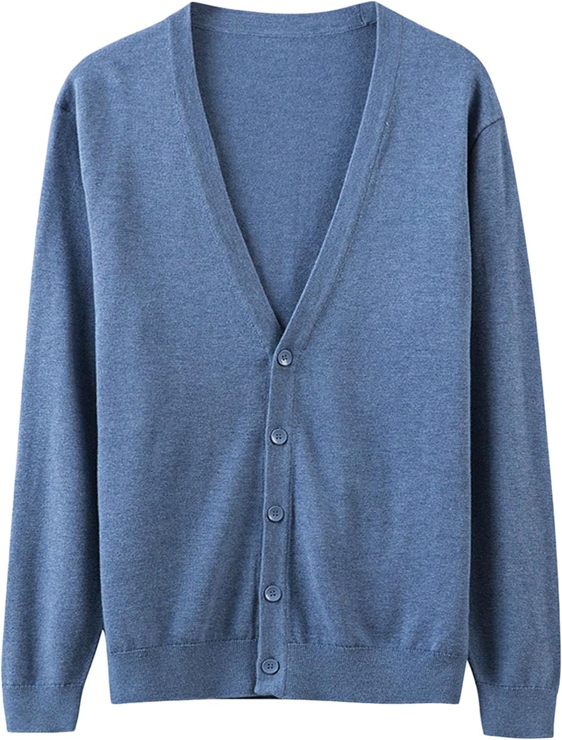 DGKaxiyaHM Pull Cardigan Basique Pour Hommes Pull Cardigan En Tricot à Col En V Et à Boutons Tricot D'affaires LéGer (Bleu Marine,M